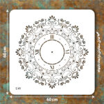 شابلون طرح ساعت کد C 41 ابعاد60*60 دایره کامل