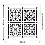 شابلون طرح مربع کد J 35 ابعاد 60*60