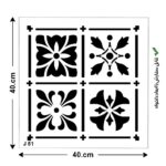 شابلون طرح مربع کد J 51 ابعاد 40*40