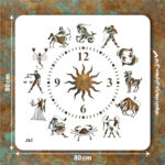 شابلون طرح ساعت کد J 63 ابعاد 80*80