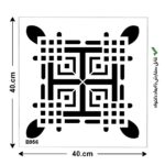 شابلون طرح کاشی مربع کد B 956 ابعاد 40*40