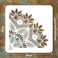 شابلون طرح ماندالا کد Z 135 ابعاد 60*60 ربع دایره