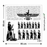 شابلون طرح هخامنشی کد Z 261 ابعاد 80*80