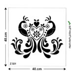 شابلون طرح طاووس کد Z 321 ابعاد 40*40