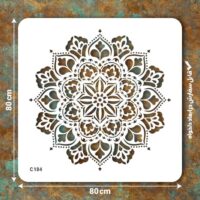 شابلون طرح ماندالا کد C 184 ابعاد 80*80 دایره کامل