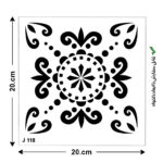 شابلون طرح کاشی مربع کد J 118 ابعاد 20*20