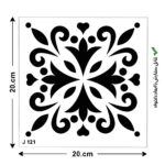 شابلون طرح کاشی مربع کد J 121 ابعاد 20*20