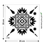 شابلون طرح کاشی مربع کد J 123 ابعاد 20*20