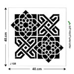 شابلون طرح کاشی مربع کد J 125  ابعاد 40*40