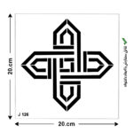 شابلون طرح کاشی مربع کد J 126  ابعاد 20*20