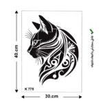 شابلون طرح گربه کد K 775 ابعاد 40*30