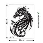 شابلون طرح اژدها کد K 776 ابعاد 40*30