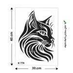 شابلون طرح گربه کد K 779 ابعاد 30*40