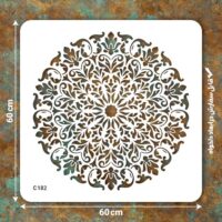 شابلون طرح ماندالا کد C 182 ابعاد 60*60 دایره کامل