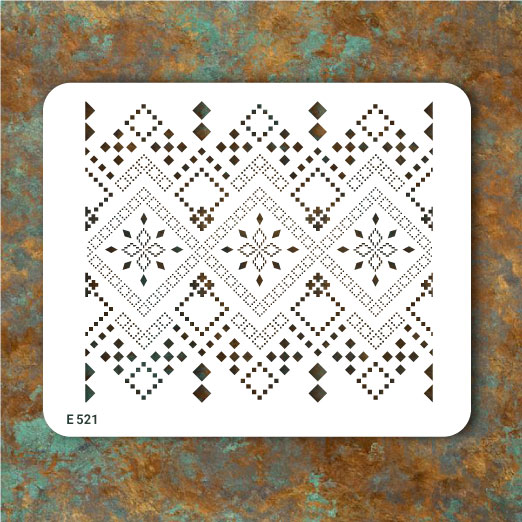 شابلون طرح گلیم کد E 521
