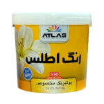 رنگ نیم پلاستیک سفید مات اطلس کد 550 - دبه 12 کیلویی