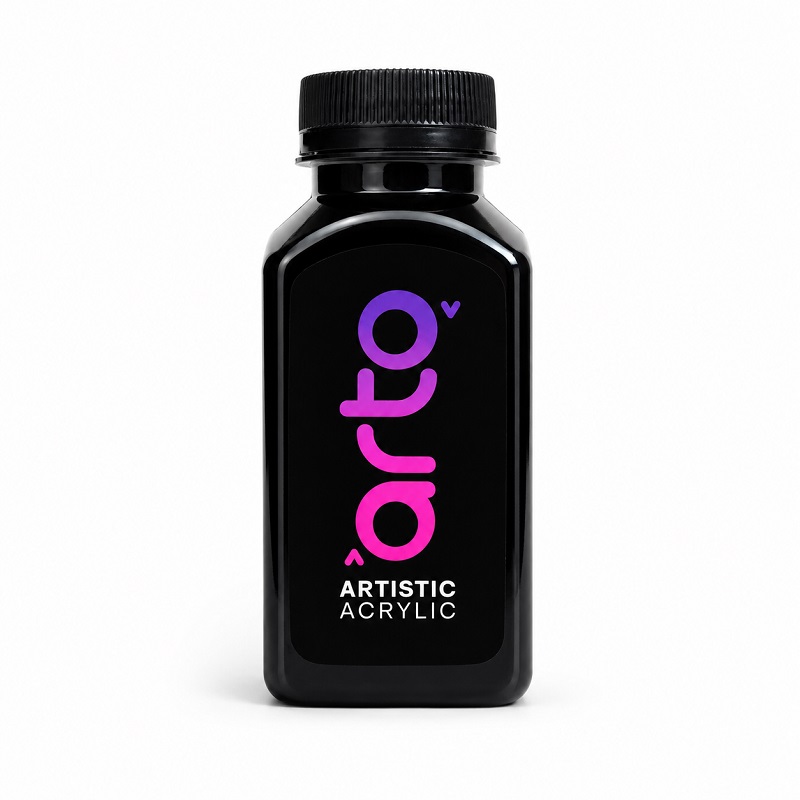 رنگ اکریلیک هنری مشکی اصلی برند آرتو کد AR-C27 حجم 300 میل