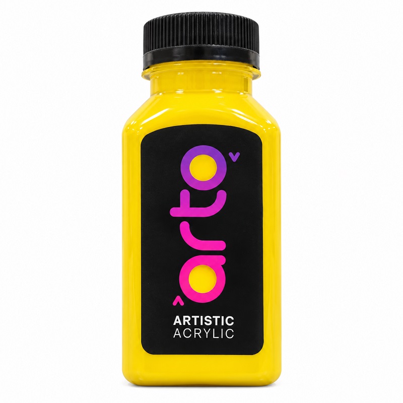 رنگ اکریلیک هنری زرد اصلی Lemon Yellow ساده برند آرتو کد AR-C37 حجم 300 میل